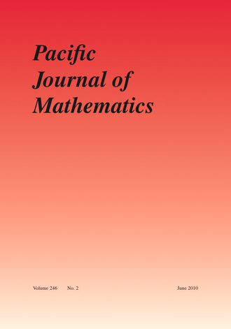 cover for Pacific Journal of Mathematics