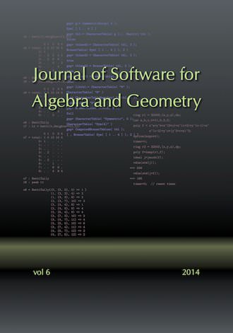 cover for Journal of Software for Algebra and Geometry