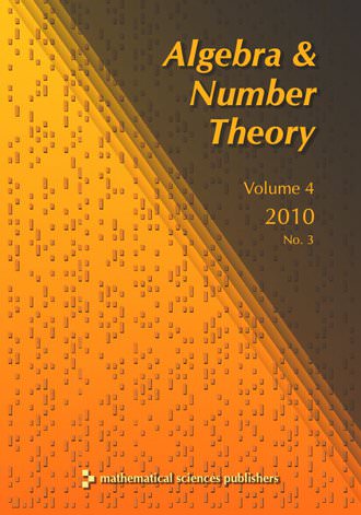cover for Algebra &amp; Number Theory