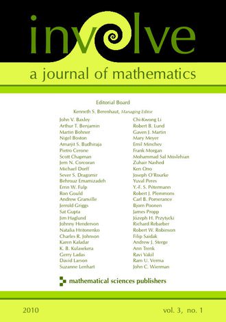 cover for Involve, a Journal of Mathematics