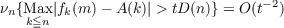νn{Max|fk(m)− A (k )| > tD (n )} = O(t−2)
k≦n
