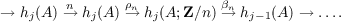 →  hj(A ) n→ hj(A) ρ→nhj(A;Z∕n ) β→nhj−1(A) → ....
