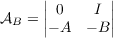       |       |
||0    I ||
𝒜B  = |− A  − B|
