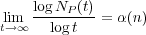      logNP-(t)
tli→m∞    logt   = α(n)

